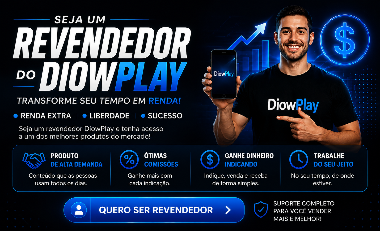 Seja um parceiro e revendedor DiowPlay